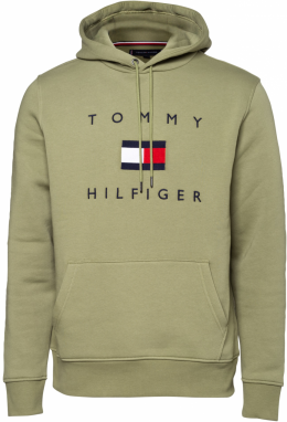 TOMMY HILFIGER Mikina  olivová / biela / tmavomodrá