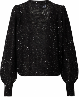 VERO MODA Kardigán 'Leilani'  strieborná / čierna