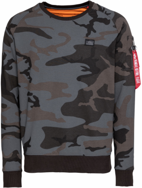 ALPHA INDUSTRIES Mikina  hnedá / sivá / čierna