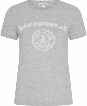 AÉROPOSTALE Tričko  sivá melírovaná / biela