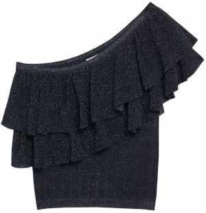 MANGO Top 'JALISCO'  strieborná / čierna