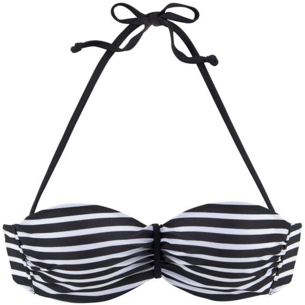 VENICE BEACH Bikinový top  čierna / biela