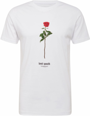 Mister Tee Tričko 'Lost Youth Rose'  hnedá / zelená / červená / čierna / biela