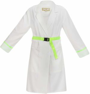 MYMO Letný kabát  biela / neónovo zelená