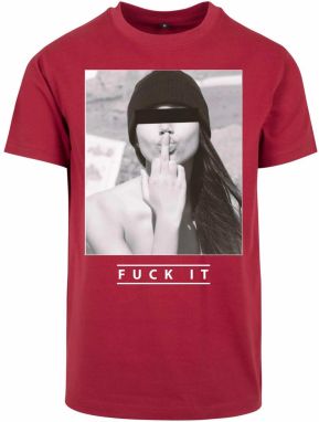 Mister Tee Tričko 'F#?K IT'  svetlosivá / purpurová / čierna / biela