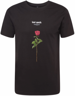 Mister Tee Tričko 'Lost Youth Rose'  zelená / čerešňová / čierna / biela