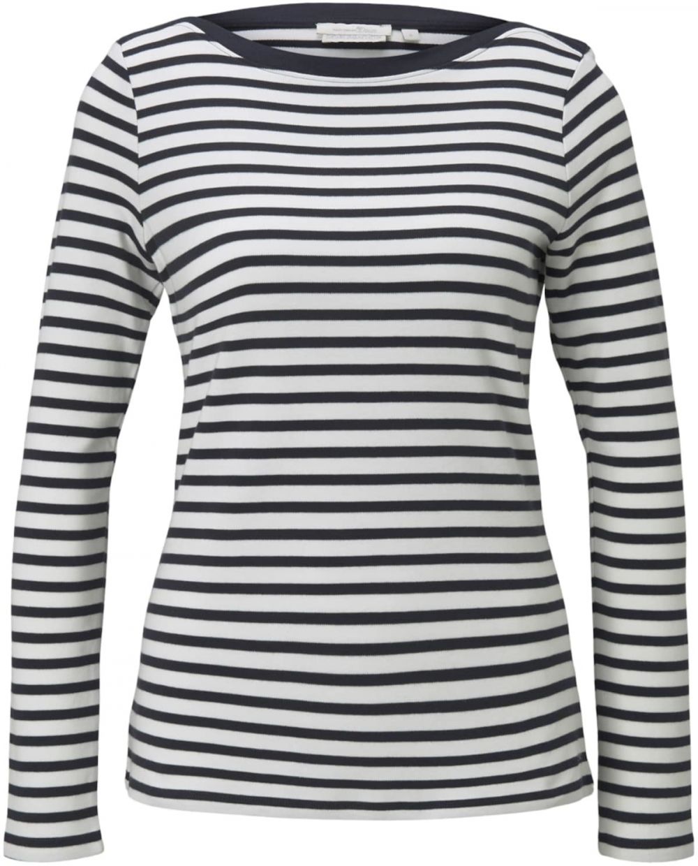 TOM TAILOR DENIM Tričko  tmavomodrá / biela