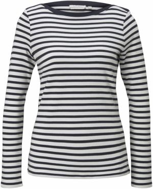 TOM TAILOR DENIM Tričko  tmavomodrá / biela