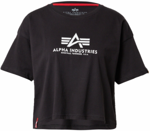 ALPHA INDUSTRIES Tričko  čierna / biela