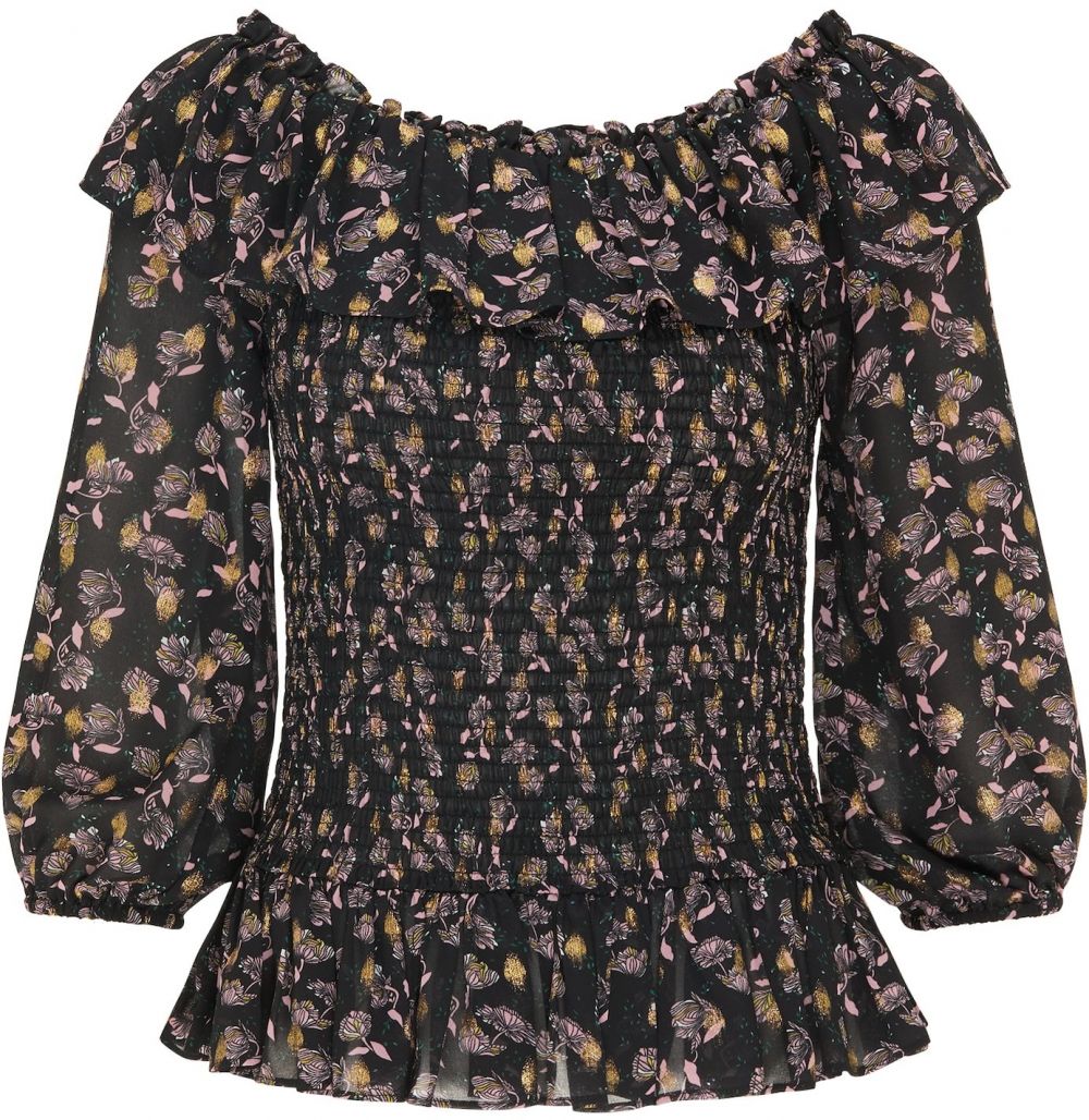 DreiMaster Vintage Blúzka  béžová / fialová / čierna