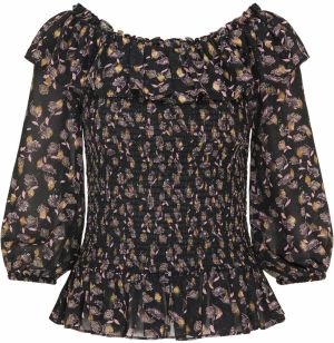 DreiMaster Vintage Blúzka  béžová / fialová / čierna