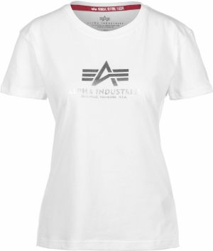 ALPHA INDUSTRIES Tričko  strieborná / biela