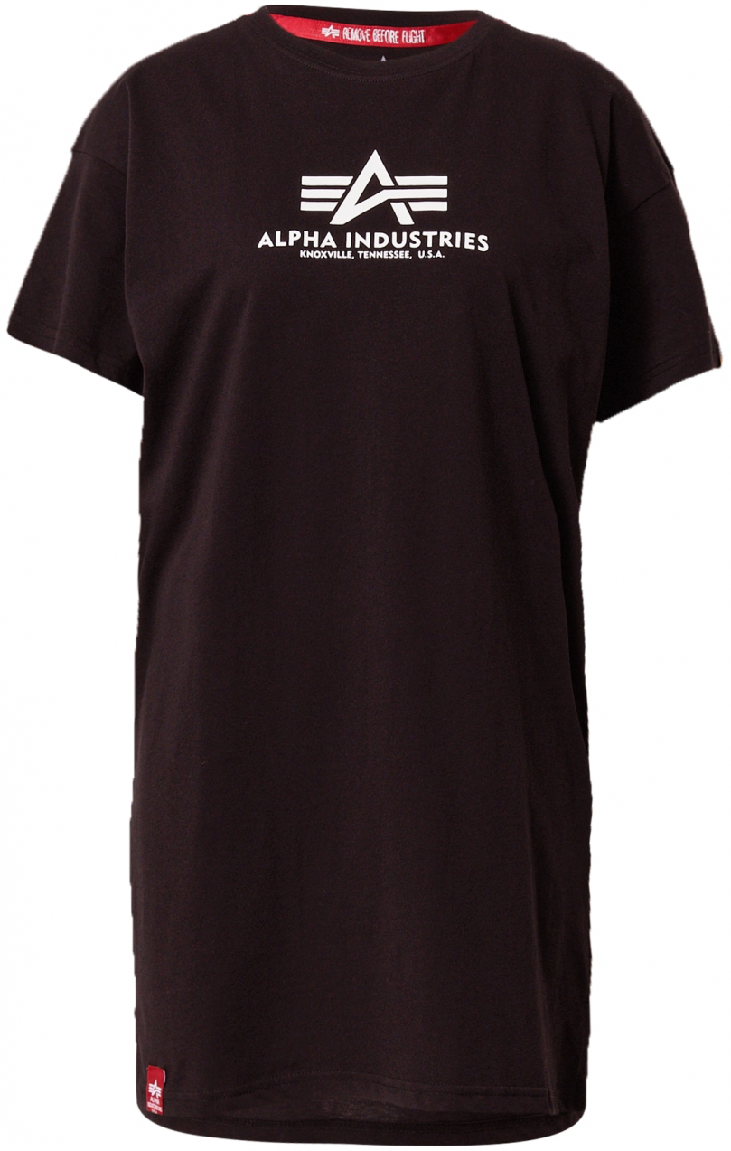 ALPHA INDUSTRIES Tričko  čierna / biela