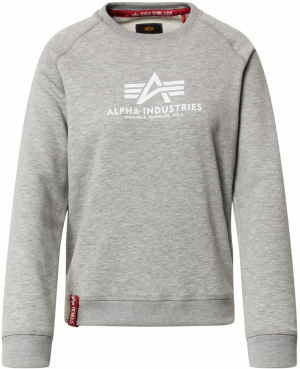 ALPHA INDUSTRIES Mikina  sivá melírovaná / biela