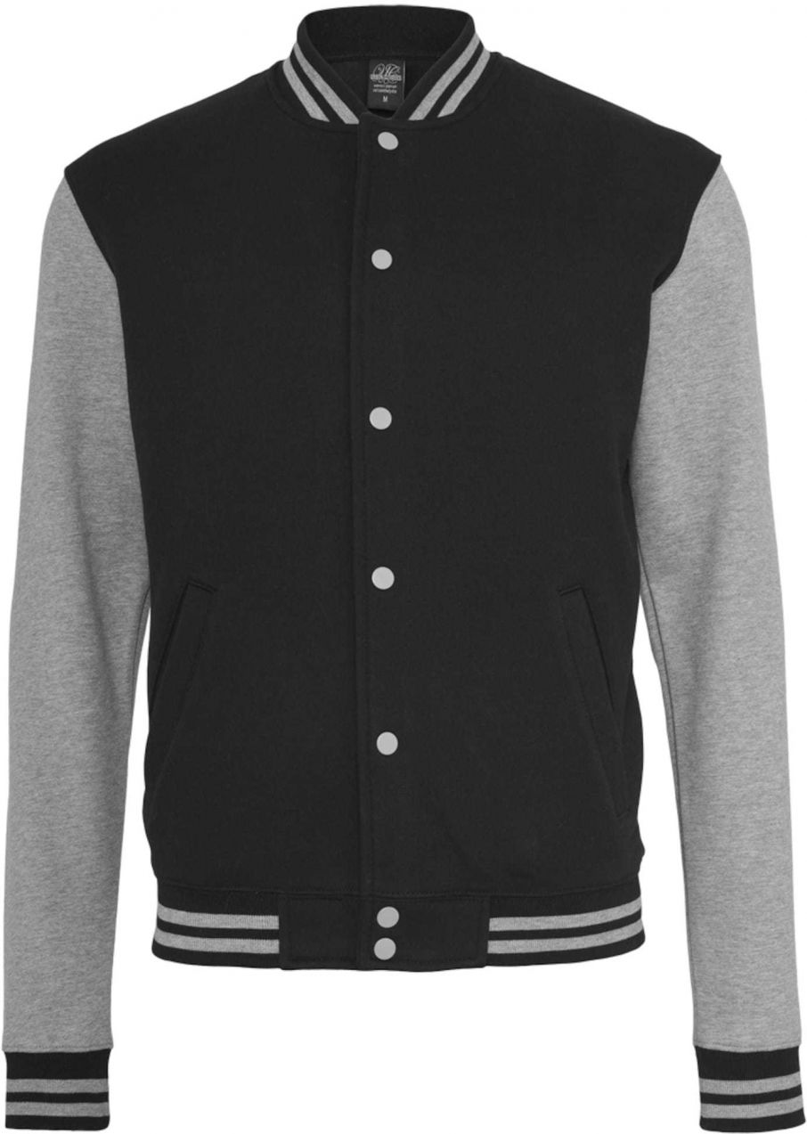 Urban Classics Prechodná bunda  sivá melírovaná / čierna