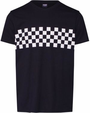 Urban Classics Tričko 'Check Panel'  čierna / biela