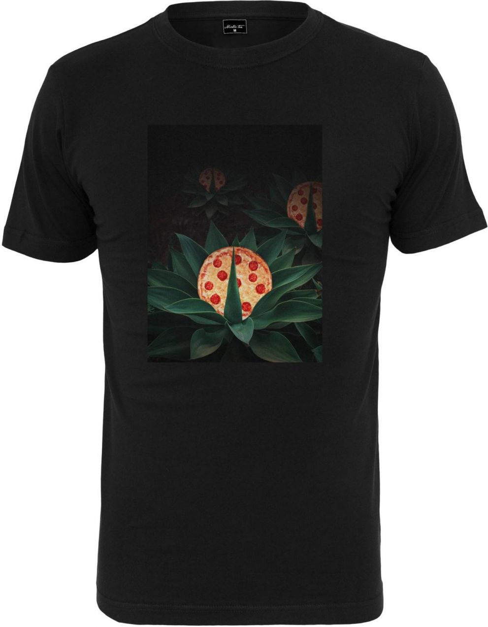 Mister Tee Tričko 'Pizza Plant'  zelená / oranžová / červená / čierna