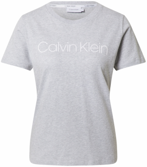Calvin Klein Tričko  sivá melírovaná / biela
