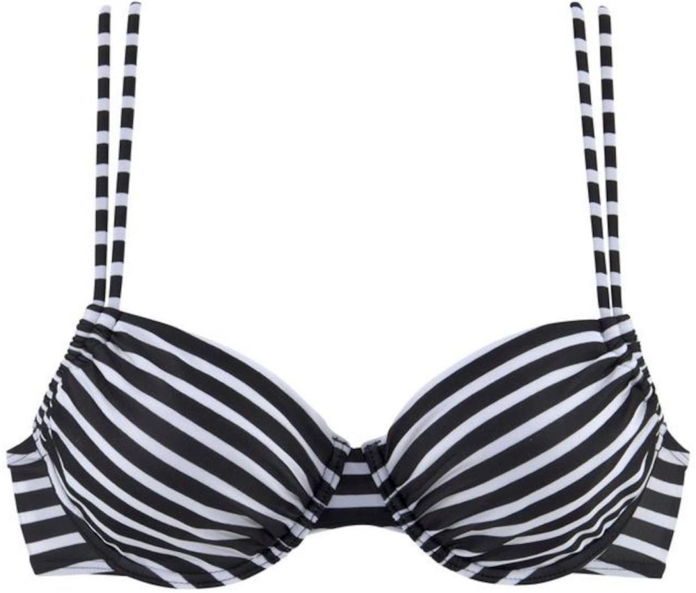 VENICE BEACH Bikinový top  čierna / biela