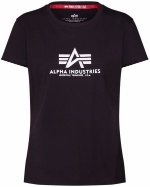 ALPHA INDUSTRIES Tričko  čierna / biela