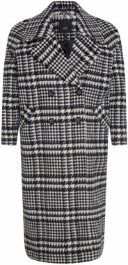 River Island Plus Prechodný kabát  čierna / biela