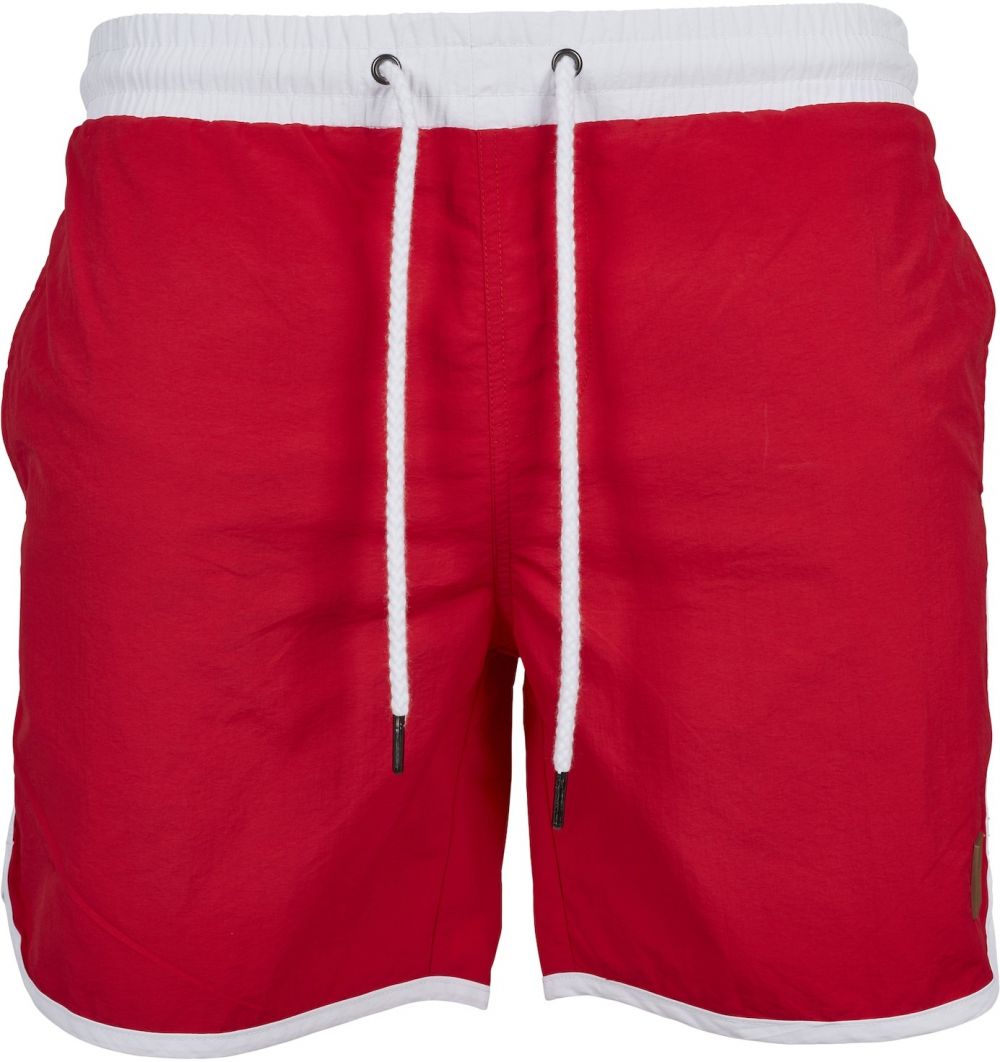 Urban Classics Plavecké šortky  ohnivo červená / biela