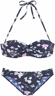 LASCANA Bikiny  námornícka modrá / svetloružová / biela