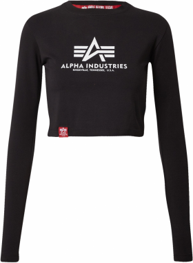 ALPHA INDUSTRIES Tričko  čierna / biela