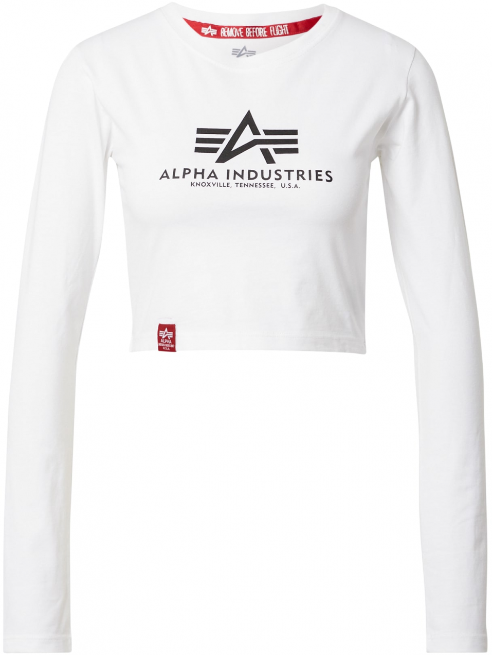 ALPHA INDUSTRIES Tričko  vínovo červená / čierna / biela