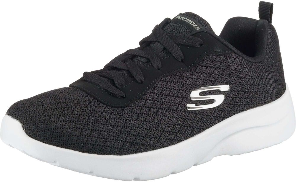 SKECHERS Nízke tenisky 'Dynamight'  čierna / strieborná / biela