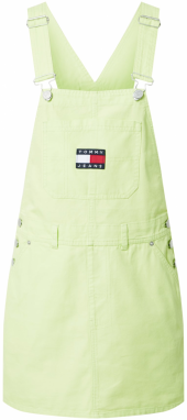 Tommy Jeans Sukňa na traky 'DUNGAREE'  limetová