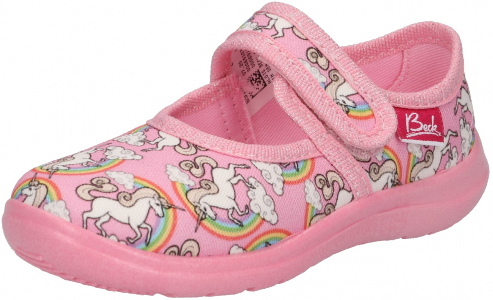 BECK Papuče 'Rainbow'  telová / limetková / svetlozelená / ružová / biela