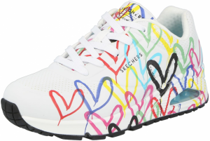 SKECHERS Nízke tenisky 'UNO-SPREAD THE LOVE'  tyrkysová / ružová / čierna / biela