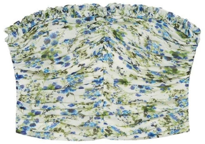 MANGO Top 'Ocean'  modrá / zelená / biela melírovaná