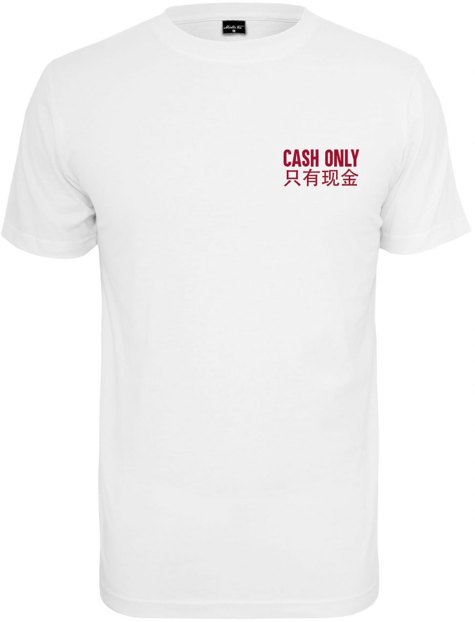 Mister Tee Tričko 'Cash Only'  čerešňová / biela