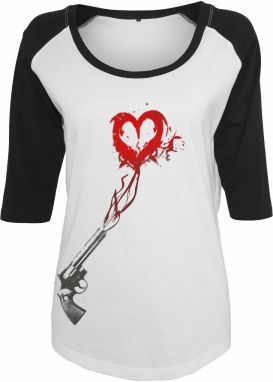 Merchcode Tričko 'Pistol Heart'  tmavosivá / červená / čierna / biela