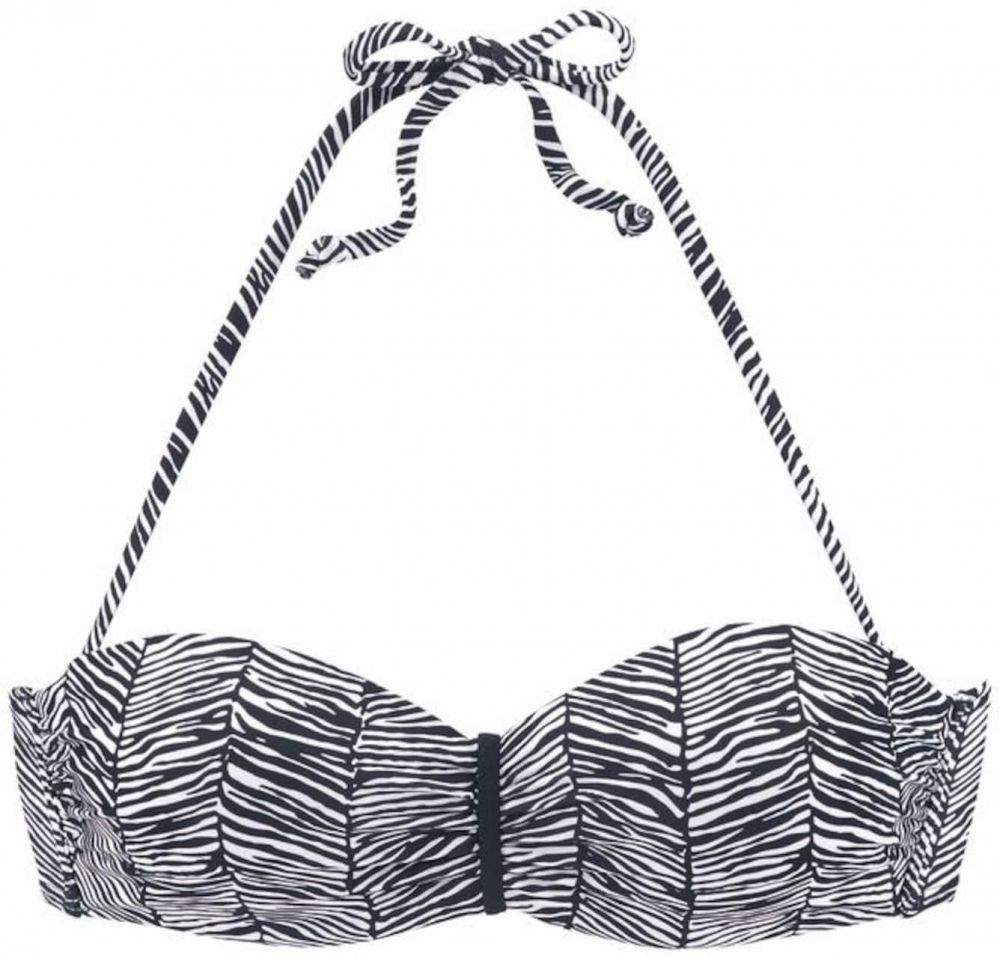 VENICE BEACH Bikinový top 'Sugar'  čierna / biela