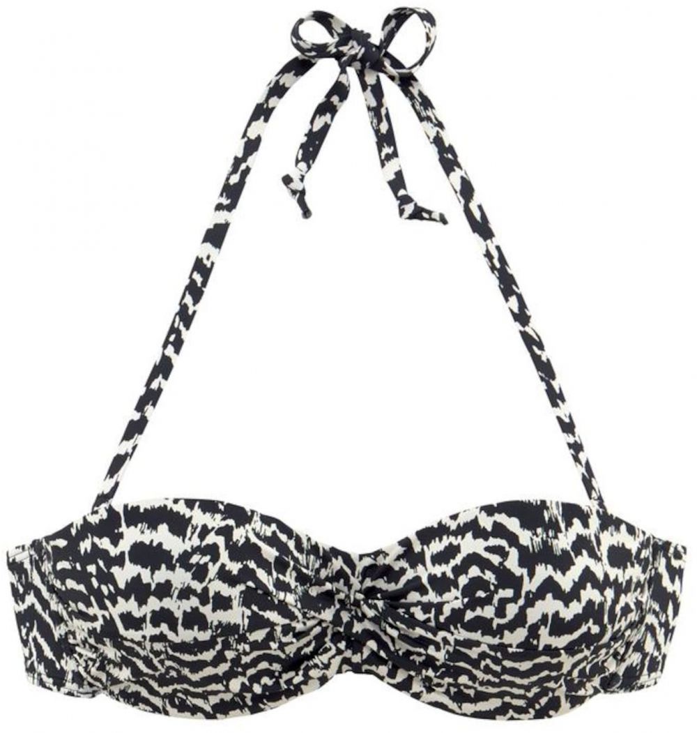 LASCANA Bikinový top 'Clara'  béžová / čierna