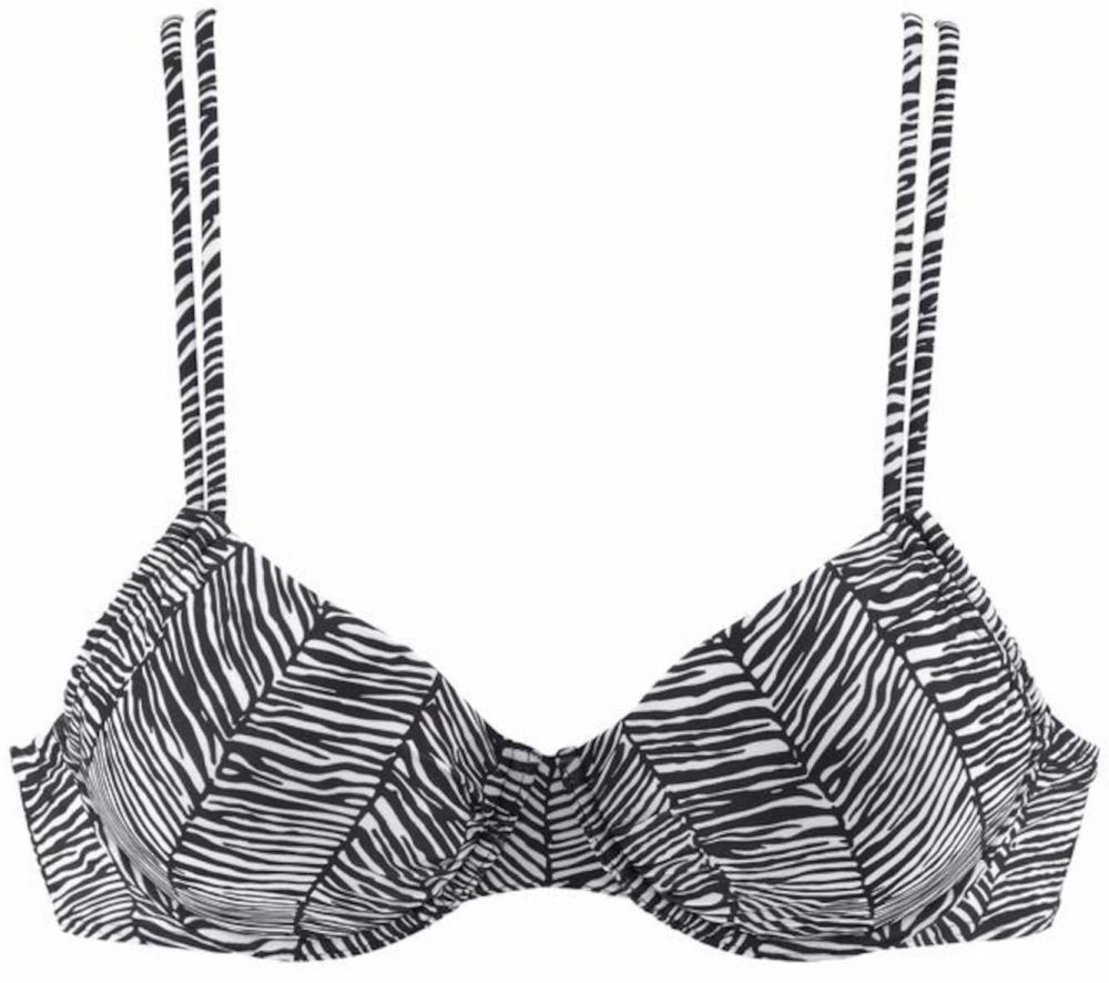 VENICE BEACH Bikinový top 'Sugar'  čierna / biela
