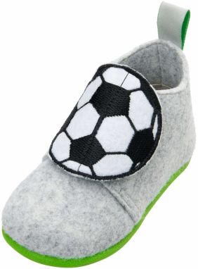 PLAYSHOES Papuče 'Fußball'  sivá / čierna / biela