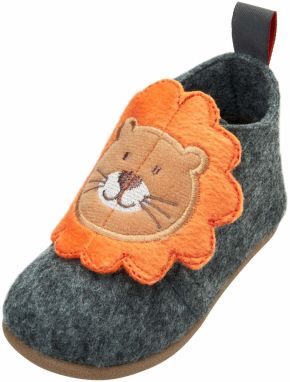 PLAYSHOES Papuče 'Löwe'  hnedá / sivá / oranžová / biela
