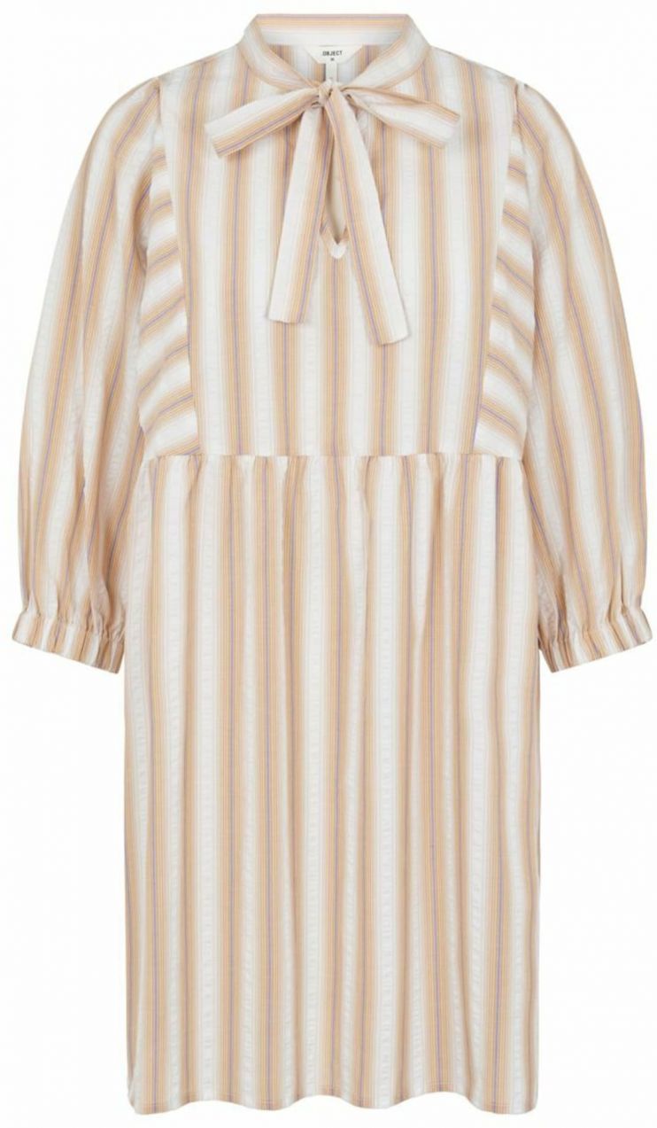 OBJECT Košeľové šaty  béžová / biela