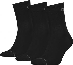 CALVIN KLEIN - 3PACK CK Nick čierne quarter ponožky s logom