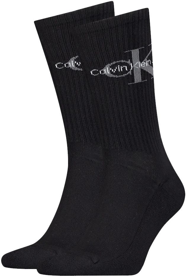 CALVIN KLEIN - CK jeans rib black pánske ponožky s logom