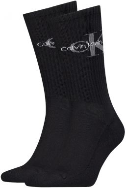 CALVIN KLEIN - CK jeans rib black pánske ponožky s logom