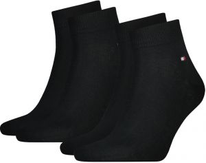 TOMMY HILFIGER - 2PACK black quarter pánske ponožky