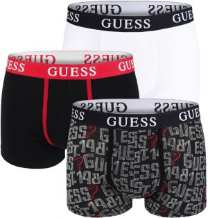 GUESS - 3PACK Guess modern black logo boxerky z organickej bavlny - limitovaná edícia