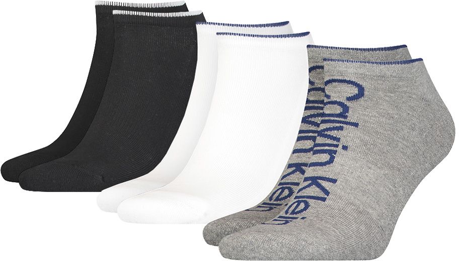 CALVIN KLEIN - 3PACK CK athleisure gray členkové ponožky