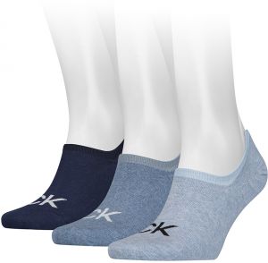 CALVIN KLEIN - 3PACK big logo CK denim pánske neviditeľné ponožky