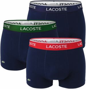 LACOSTE - boxerky Lacoste ultra comfortable stretch cotton blue s farebným pásom
